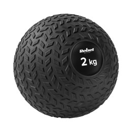 Mała piłka lekarska do ćwiczeń rehabilitacyjna Slam Ball 23cm 2kg, REBEL ACTIVE