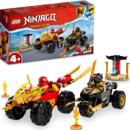 LEGO Ninjago Bitwa samochodowo-motocyklowa między Kaiem a Rasem 71789