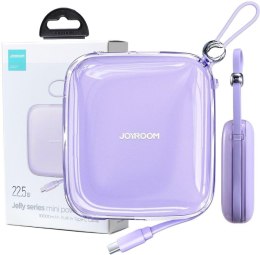 Powerbank Joyroom Jelly Series JR-L002 10000mAh 22.5W PD QC z kablem 1x USB-A 1x USB-C fioletowy