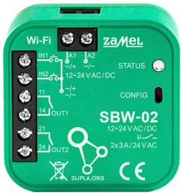 INTELIGENTNY STEROWNIK BRAM I DRZWI SBW-02 Wi-Fi, SUPLA 12 ... 24 V AC/DC ZAMEL