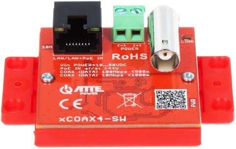 ZESTAW KONWERTERÓW UTP / COAXIAL DO TRANSMISJI LAN+POE XCOAX4-SET KOMPLET 2 SZT ATTE