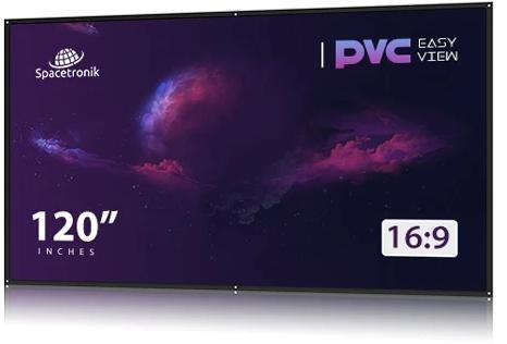 Ekran projekcyjny 120" 16:9 PVC 1.0 Gain 160° płótno na ścianę