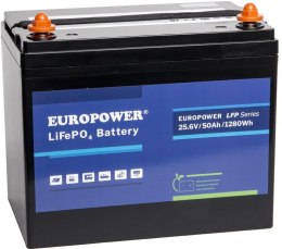 Akumulator LiFePO4 EUROPOWER serii LFP 25,6V 50Ah Bluetooth (Żywotność ~2000 cykli)