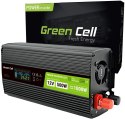 PRZETWORNICA NAPIĘCIA Green Cell PowerInverter LCD 12V / 230V 500W/1000W CZYSTA SINUSOIDA