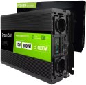 PRZETWORNICA NAPIĘCIA Green Cell PowerInverter LCD 12V / 230V 2000W/4000W CZYSTA SINUSOIDA