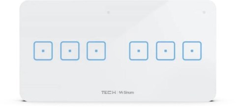 Przewodowy włącznik sześciopolowy biały WSS-33M Tech Sterowniki