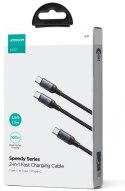 Kabel 2w1 USB-C / 2x USB-C Joyroom Speedy SA21-1T2 150cm 100W w oplocie czarny