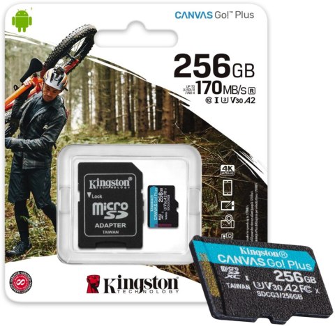 Karta pamięci microSD Kingston Canvas Go Plus microSDXC C10 UHS-I 256GB