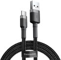 KABEL USB-A / USB-C Baseus Cafule CATKLF-UG1 300cm 3A QC 3.0 CZARNO-SZARY W NYLONOWYM OPLOCIE