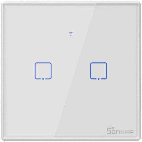 Dotykowy włącznik światła Sonoff WiFi + RF 433 T2 EU TX (2-kanałowy)