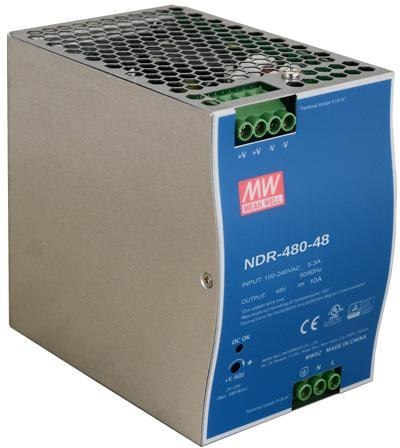 ZASILACZ IMPULSOWY NA SZYNĘ DIN MEAN WELL NDR-480-48 48V/480W/10A