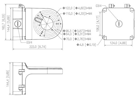 UCHWYT DO KAMER KULISTYCH PFB206W DAHUA