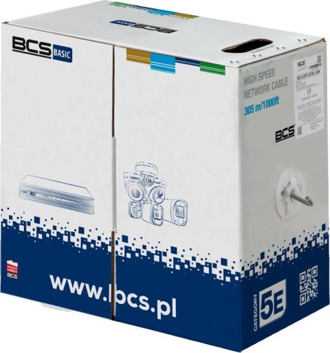 Kabel teleinformatyczny skrętka BCS BASIC BCS-B-U/UTP-CAT5E-PVC