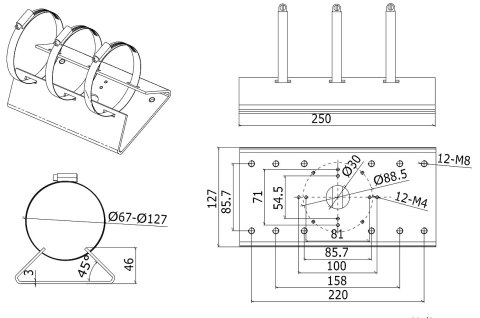 UCHWYT NA SŁUP DS-1275ZJ Hikvision
