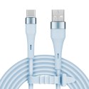 Kabel USB - USB typu C 1 m silikonowy niebieski Kruger&Matz Basic