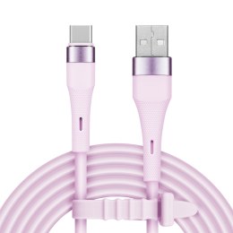 Kabel USB - USB typu C 1 m silikonowy różowy Kruger&Matz Basic