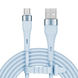 Kabel USB - microUSB 1 m silikonowy niebieski Kruger&Matz Basic