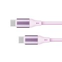 Kabel USB typu C - USB typu C 100 W 1 m silikonowy różowy Kruger&Matz Basic