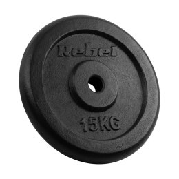 Zestaw obciążeń żeliwnych 2x15kg, otwór 31mm, talerz klasyczny, REBEL ACTIVE