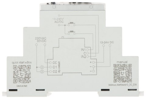 PODWÓJNY, BEZPOTENCJAŁOWY INTELIGENTNY PRZEŁĄCZNIK SWITCHBOX-D-DC-DIN/BLEBOX Wi-Fi, 230 V AC, 30 V DC