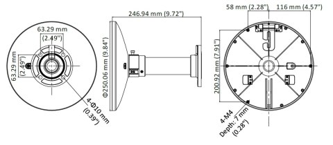 UCHWYT SUFITOWY KAMERY DS-1661ZJ-6D Hikvision