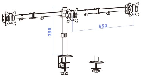 UCHWYT BIURKOWY MONITORÓW BRATECK-LDT66-C034 BRATECK