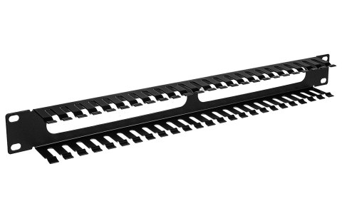 OM24-1U/B - poziomy organizer kabli 19" 1U