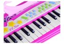 Keyboard Organki 37 Klawiszy MP3 Mikrofon Różowe