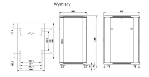 S6827/B - szafa Rack 19'' - 600x800x27U