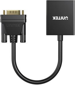 Unitek Adapter VGA na HDMI FullHD czarny 15cm