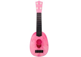 Ukulele Dla Dzieci Mini Gitara 4 Struny Motyw Brzoskwini Gitarka Różowa 15″