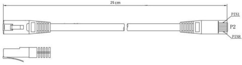 Patchcord Kat.6 UTP 0,25m niebieski