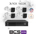 Zestaw monitoringu IP BCS Ultra 4x Kamera BCS-U-TIP35FSR3 Rejestrator Dysk 6TB Ultra zgodny z NDAA