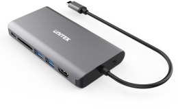 Hub USB-C Unitek D1019B 3.1 8w1 z Power Delivery 100W