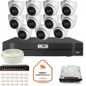 Zestaw monitoringu IP BCS Line 11x Kamera BCS-L-EIP14FSR3-AI1 Rejestrator z dyskiem 1TB