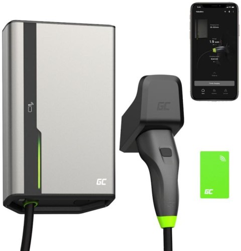 ŁADOWARKA EV Wallbox Green Cell HabuDen EVGC021B2250 22kW TYPE 2 5M GC App NFC BT Wi-Fi