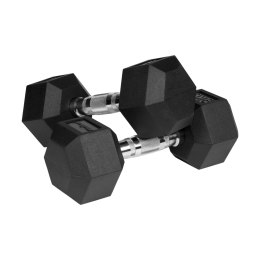 Hantle żeliwne gumowane HEX 2x9 kg REBEL ACTIVE