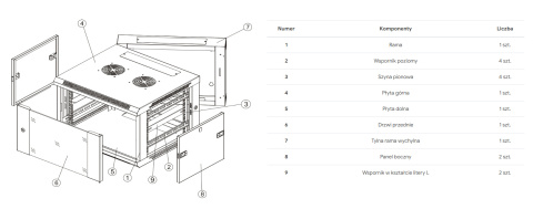 D6606ZL/B - szafa Rack 19" dwusekcyjna - 600x600x6U