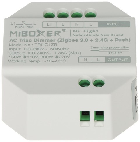 INTELIGENTNY STEROWNIK OŚWIETLENIA LED TRI-C1ZR ZigBee, 2.4GHz