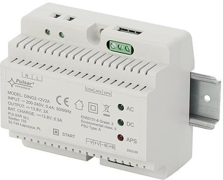 Zasilacz buforowy impulsowy na szynę DIN Grade 2 DING2-12V2A 13,8V 2A