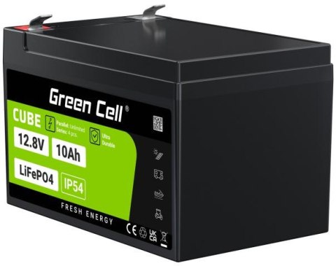 AKUMULATOR LITOWO-ŻELAZOWO-FOSFORANOWY LiFePO4 Green Cell Cube 12.8V 10Ah LFPGC12V10AH