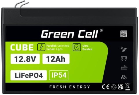 AKUMULATOR LITOWO-ŻELAZOWO-FOSFORANOWY LiFePO4 Green Cell Cube 12.8V 12Ah LFPGC12V12AH