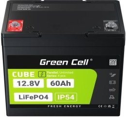 AKUMULATOR LITOWO-ŻELAZOWO-FOSFORANOWY LiFePO4 Green Cell Cube 12.8V 60Ah LFPGC12V60AH