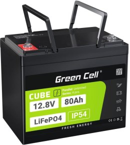 AKUMULATOR LITOWO-ŻELAZOWO-FOSFORANOWY LiFePO4 Green Cell Cube 12.8V 80Ah LFPGC12V80AH