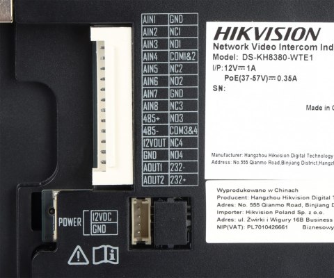 PANEL WEWNĘTRZNY Wi-Fi / IP DS-KH8380-WTE1 Hikvision