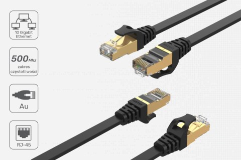 Unitek Kabel sieciowy płaski Ethernet Cat.7 10m