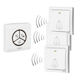 Dzwonek bezprzewodowy Sieciowy 100m 1 Nadajnik 3 Odbiorniki