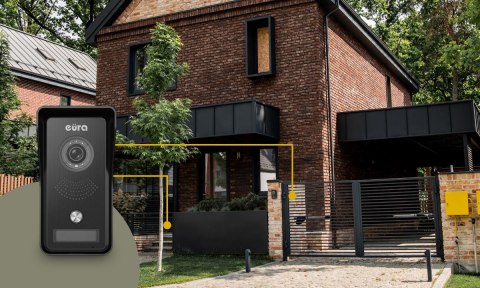 Wideodomofon EURA VDP-76A3 czarny monitor