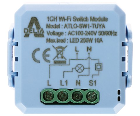 INTELIGENTNY STEROWNIK OŚWIETLENIA LED ATLO-SW1-TUYA Wi-Fi, Tuya Smart