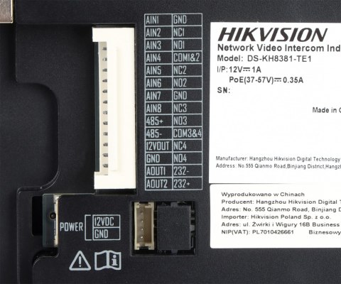 PANEL WEWNĘTRZNY IP DS-KH8381-TE1 Hikvision
